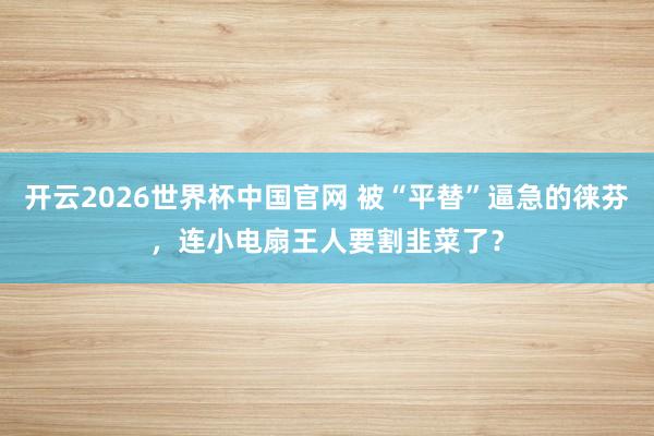 开云2026世界杯中国官网 被“平替”逼急的徕芬，连小电扇王人要割韭菜了？