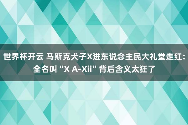世界杯开云 马斯克犬子X进东说念主民大礼堂走红：全名叫“X A-Xii”背后含义太狂了
