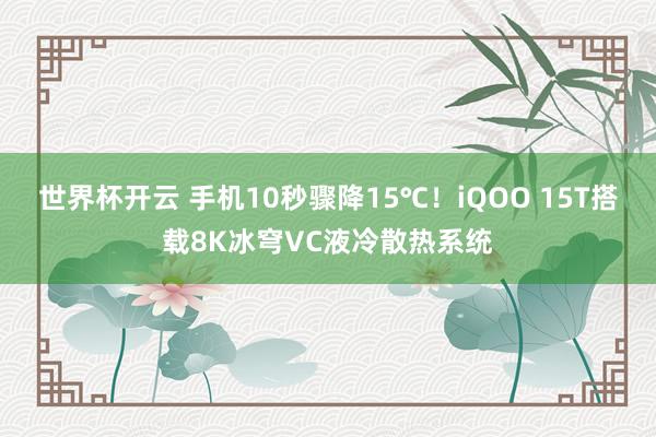 世界杯开云 手机10秒骤降15℃！iQOO 15T搭载8K冰穹VC液冷散热系统