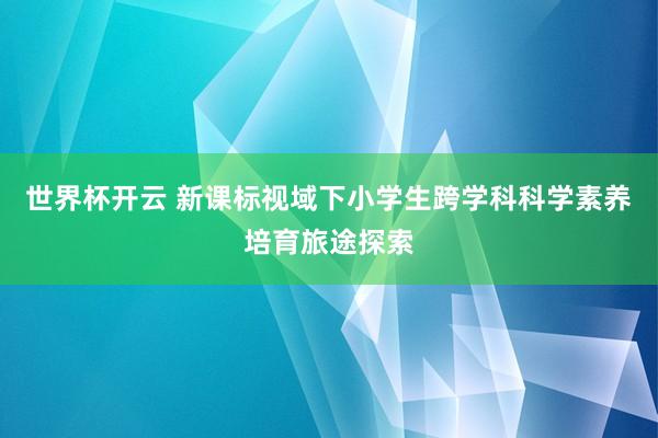 世界杯开云 新课标视域下小学生跨学科科学素养培育旅途探索