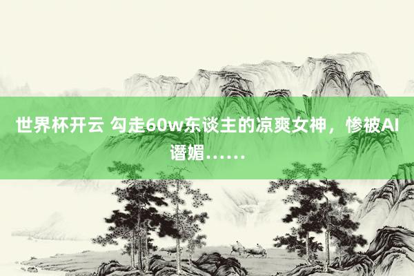 世界杯开云 勾走60w东谈主的凉爽女神，惨被AI谮媚……