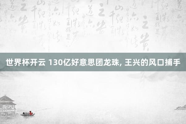 世界杯开云 130亿好意思团龙珠, 王兴的风口捕手