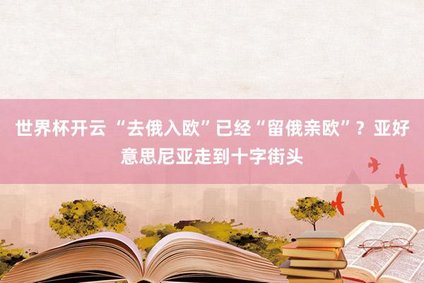 世界杯开云 “去俄入欧”已经“留俄亲欧”？亚好意思尼亚走到十字街头