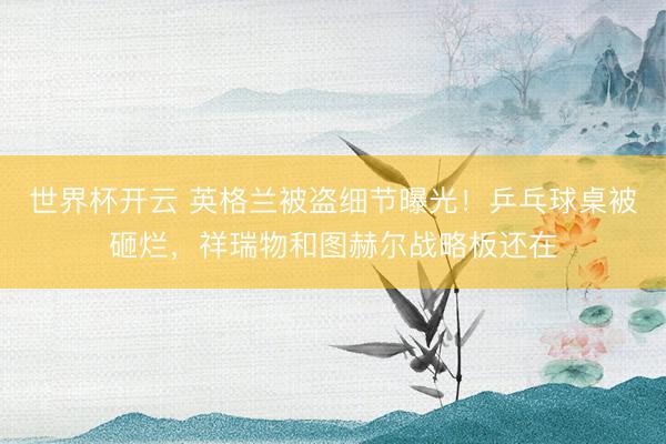 世界杯开云 英格兰被盗细节曝光！乒乓球桌被砸烂，祥瑞物和图赫尔战略板还在